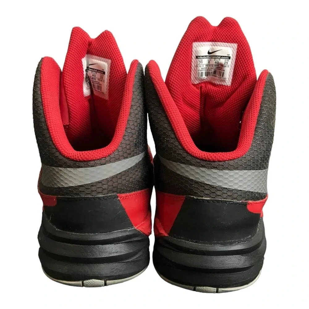 Nike Basketball Shoes Kids 7Y‎ Red Prime Hype DF High Top 807613-600 Sneakers